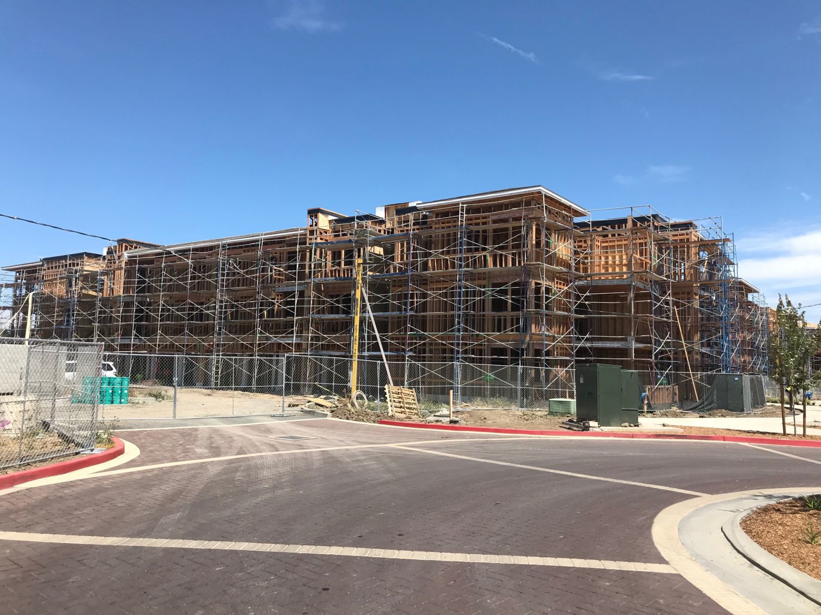 Construction at the Braydon Apartment complex in Napa. One building is already done and tenants have moved in.